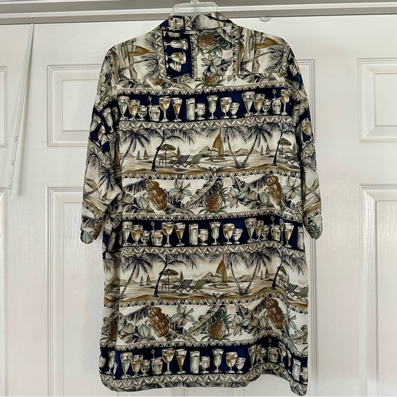 Campia Moda Men’s Hawaiian Shirt Beach Cocktails Bananas Pineapples Leaves XL - Picture 4 of 7